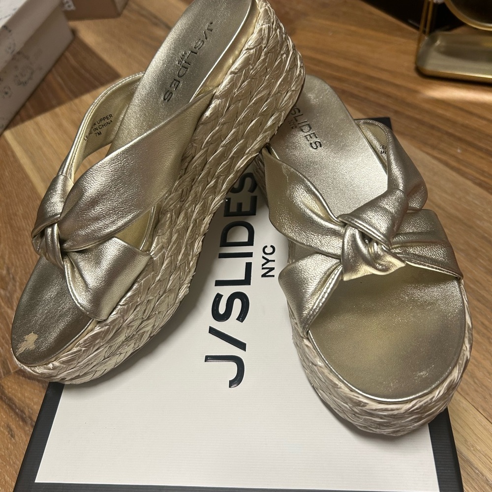 Women's Gold Wedge Sandals